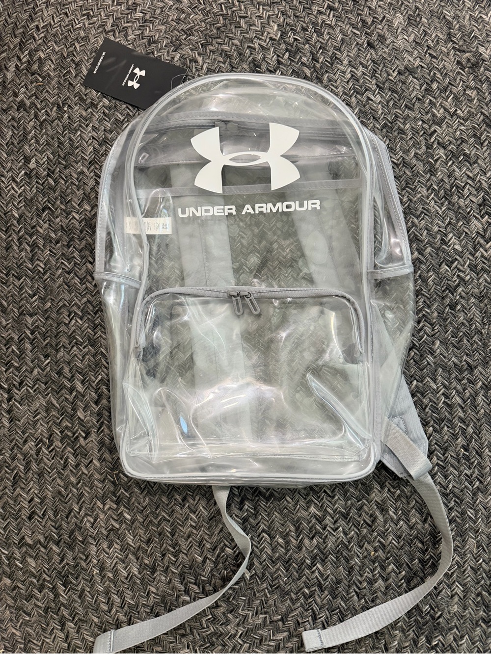 Under Armour Clear Backpack with Gray Trim and White Logo